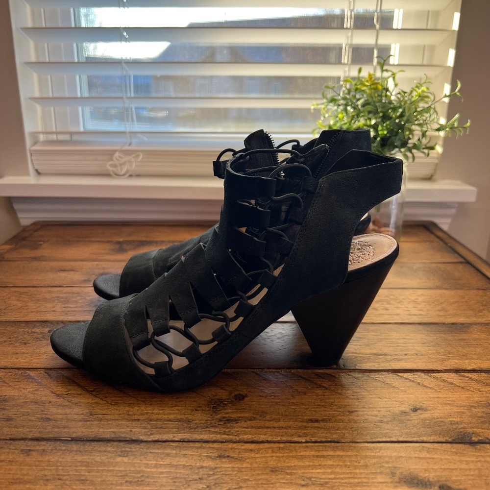 Vince Camuto Black Corset Heels - 8.5